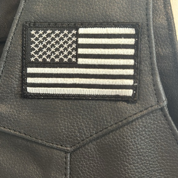 Black Leather Motorcycle Biker Vest Law Enforcement Police Shield Patch 44 - Picture 10 of 15